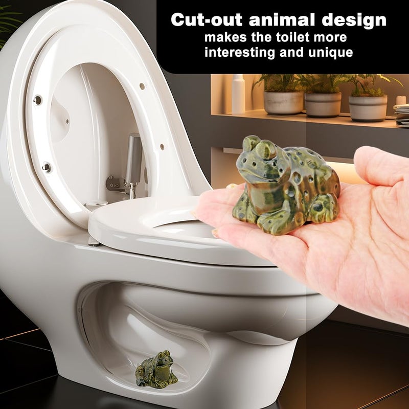 Ranjaner 2Pcs Toilet Bolt Caps, Frog Turtle Toilet Screw Cover Caps Decorative, Animal Toilet Bolt Caps Cute Bathroom Decor, Toilet Bowl Bolt Covers for Bottom Easy Installation(Size:Frog) - Image 4